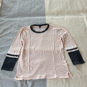 J.Crew Pink and Black Long Sleeve Top